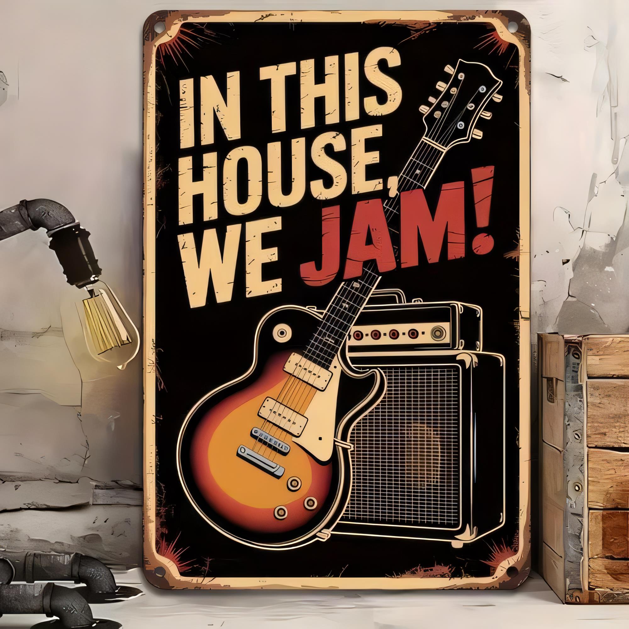 Brass Weight Plate - Tin Sign, In This House We