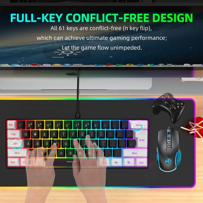 Keyboard and Mouse 60% Compute - Gaming Keyboard Mouse And Headset Combo recension och pris