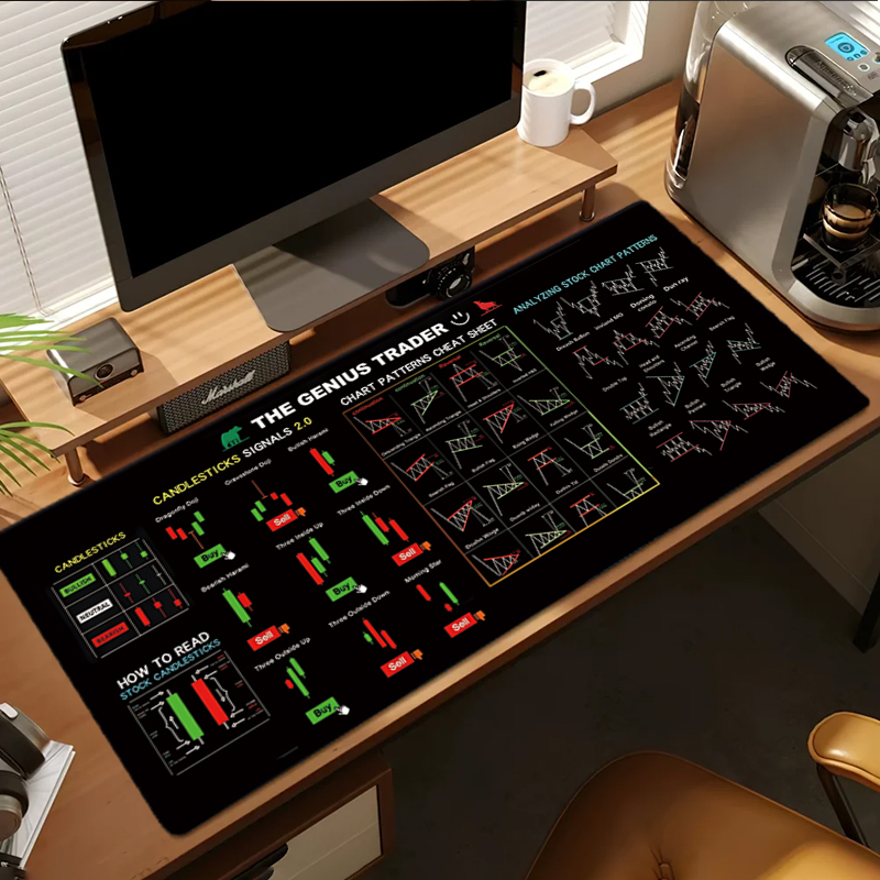 EXCO Stock Market Trader Leath - Gaming Keyboard And Mouse Pad recension och pris