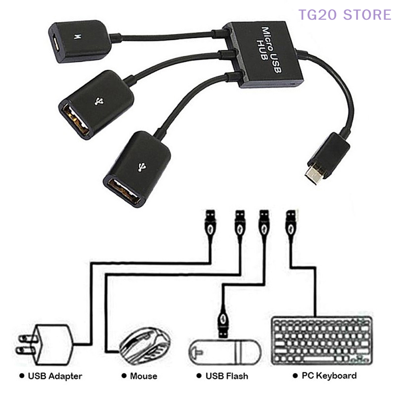 3in1 Micro USB To 2 OTG 3 Port - Gaming Keyboard Type C recension och pris
