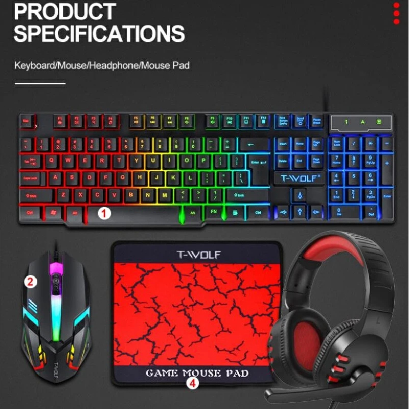Spanish Russian Keyboard Layou - Gaming Keyboard Mouse And Headset Combo recension och pris