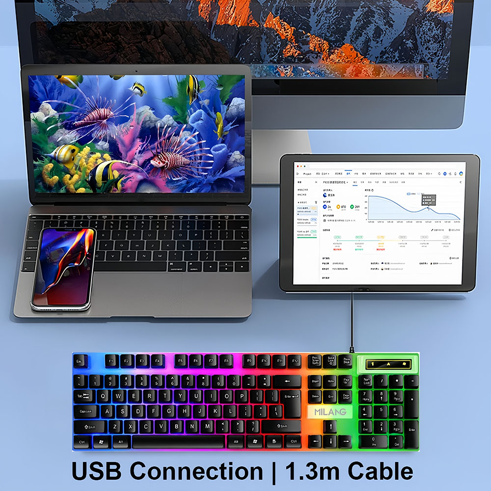 KEBIDUMEI USB Wired Keyboard R - Gaming Keyboard And Mouse Combo recension och pris