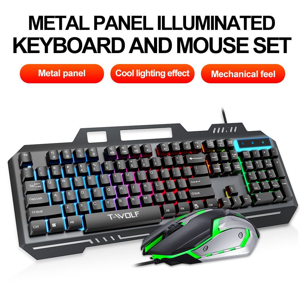 T WOLF TF600 Backlit Wired 104 - Gaming Keyboard And Mouse Combo recension och pris
