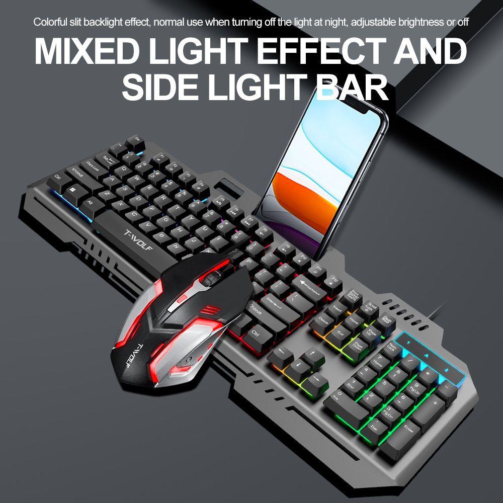 T WOLF TF600 Backlit Wired 104 - Gaming Keyboard And Mouse Combo recension och pris