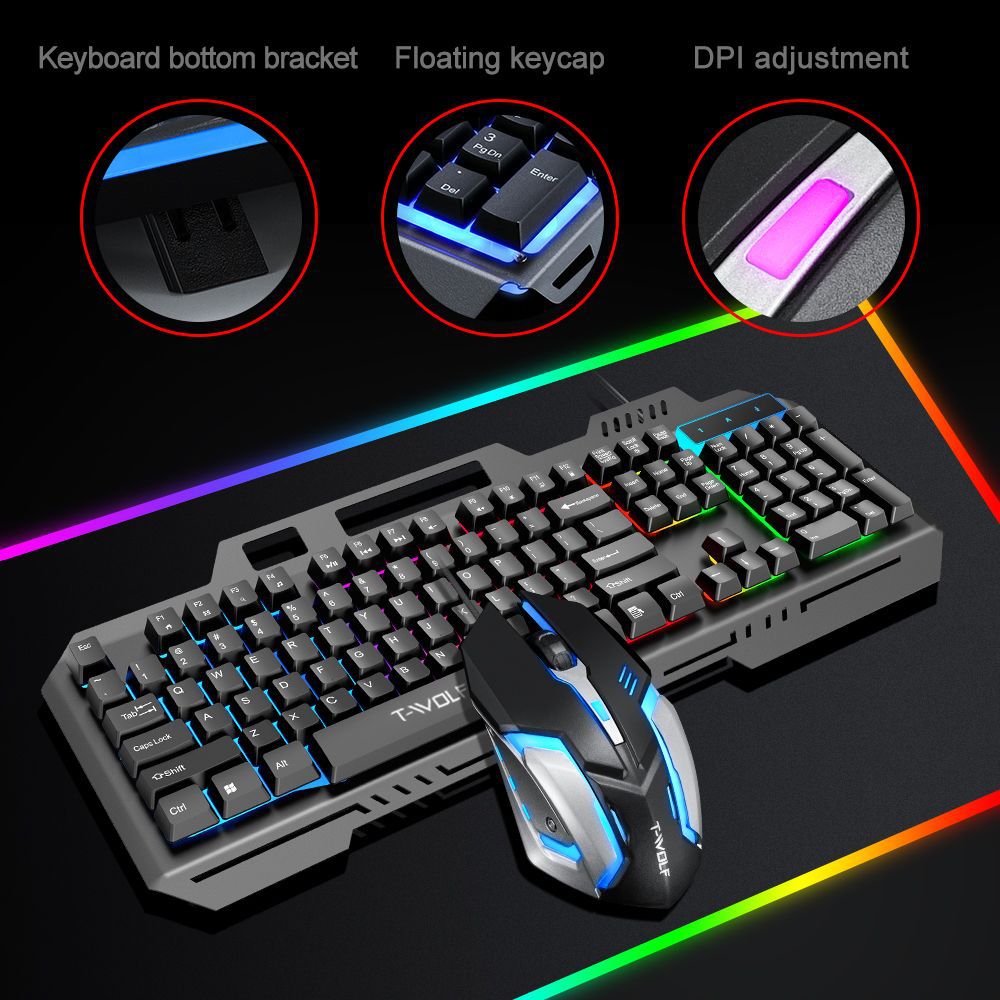 T WOLF TF600 Backlit Wired 104 - Gaming Keyboard And Mouse Combo recension och pris
