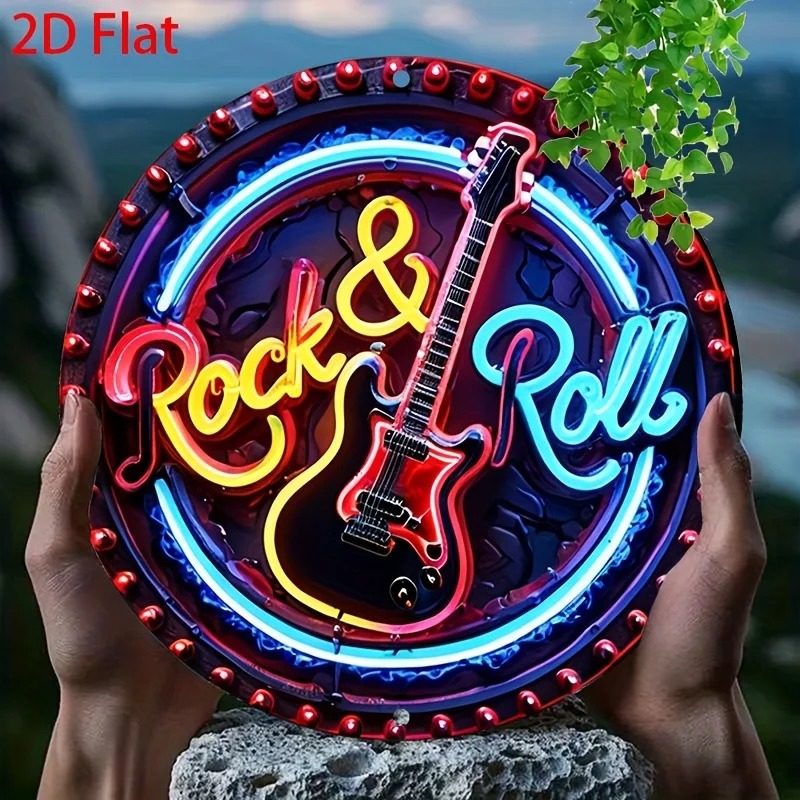 A Vintage Rock Neon Sign, 2Dfl - Brass Weight Plate recension och pris