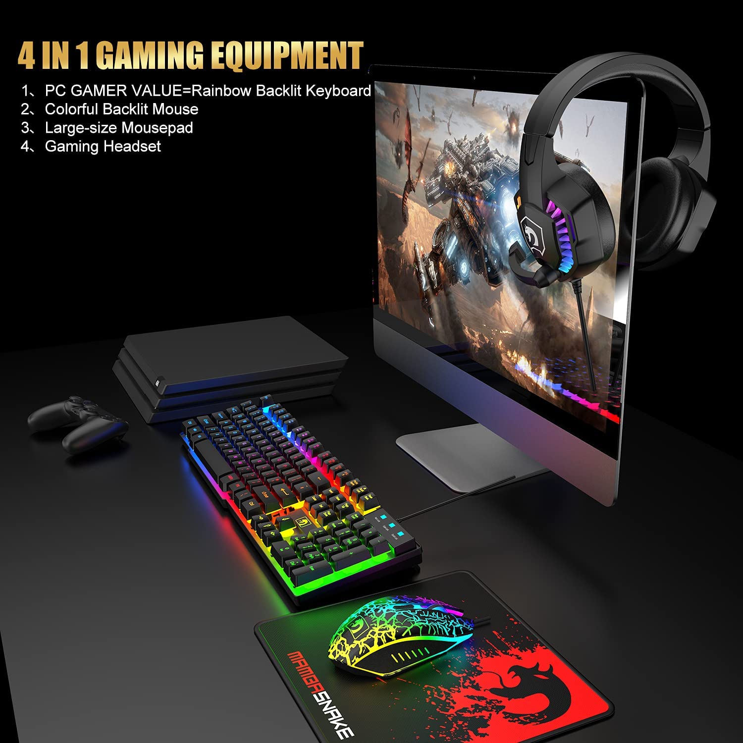 MAMBASNAKE X ZIYOULANG T11 UK  - Gaming Keyboard Mouse And Headset Combo recension och pris